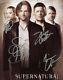 Supernatural Tv Series Hand Signed By Cast Of All 4 10x8 Glossy Photo Coa