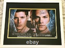 Supernatural cast signed 2012 SDCC poster Jensen Ackles Jared Padalecki FRAMED