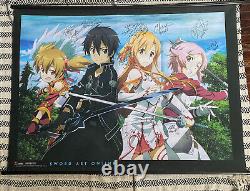 Sword Art Online Dub Cast Signed Wallscroll Cherami Leigh Erica Mendez Asuna