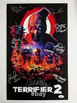 TERRIFIER 2 Cast 8x Signed 11x17 Poster David Howard Thornton + RARE JSA COA