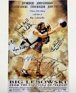 THE BIG LEBOWSKI Cast Signed 11x17 Movie Poster Photo PSA COA LOA Jeff Bridges