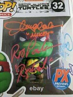 TMNT Original 4 LEONARDO FUNKO POP 4X Cast Signed Autographed TURTLES JSA COA