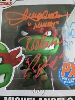 TMNT Original 4 MICHELANGELO FUNKO POP 4X Cast Signed Autographed 34 JSA COA A