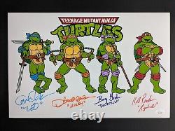 TMNT Original 4 Teenage Mutant Ninja Turtles Cast Signed 11x17 Photo JSA COA B