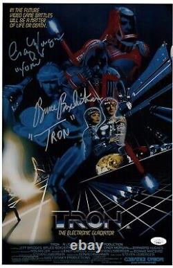 TRON 11x17 Cast x2 Photo Poster Signed Boxleitner Morgan JSA Certified Autograph