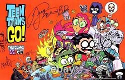 Teen Titans Go! Cast Autographed 11X17 Poster 5 Autos Menville Cipes JSA XX29918