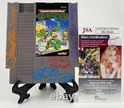 Teenage Mutant Ninja Turtles Cast Signed X4 Nintendo NES Cartridge JSA COA