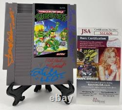 Teenage Mutant Ninja Turtles Cast Signed X4 Nintendo NES Cartridge JSA COA