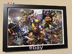 Teenage Mutant Ninja Turtles Cast Signed x4 Poster TMNT COA