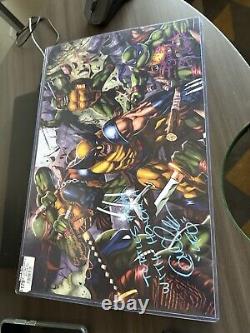 Teenage Mutant Ninja Turtles Cast Signed x4 Poster TMNT COA