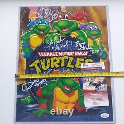 Teenage Mutant Ninja Turtles Cast signed 11x14 Photo TMNT JSA COA signed by 4