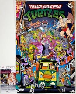 Teenage Mutant Ninja Turtles Original 4 Cast Signed 11x17 Poster F TMNT JSA COA