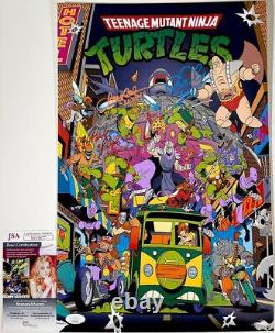 Teenage Mutant Ninja Turtles Original 4 Cast Signed 11x17 Poster F TMNT JSA COA