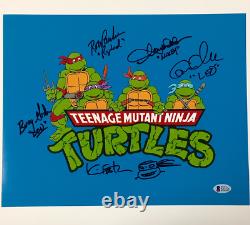 Teenage Mutant Ninja Turtles TMNT Cast (5) Signed 11x14 Photo + Sketch BAS COA