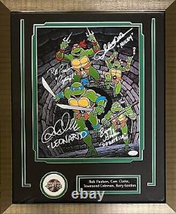 Teenage Mutant Ninja Turtles cast signed inscribed 11x14 framed photo JSA TMNT