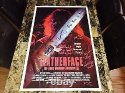 Texas Chainsaw Massacre 3 Cast Signed ORIGINAL 1-Sheet Horror Movie Poster + COA