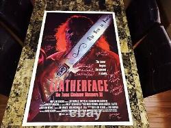 Texas Chainsaw Massacre 3 Cast Signed ORIGINAL 1-Sheet Horror Movie Poster + COA