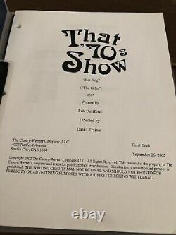 That'70s Show FULL CAST FRAMED SIGNED AUTOGRAPHED SCRIPT 2002 HOT DOG #507