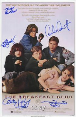The Breakfast Club Cast Signed 11x17 Poster (Estevez, Ringwald, +3 sigs) -SS COA