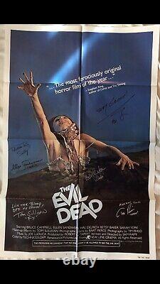 The Evil Dead Original Theatrical Poster Cast/Director Signed NM COA RARE 27x41