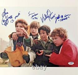 The Goonies cast signed 11x14 photo PSA/DNA COA LOA Cohen Astin Feldman Ke Quan