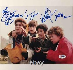 The Goonies cast signed 8x10 photo PSA COA LOA Jeff Cohen Astin Feldman Ke Quan