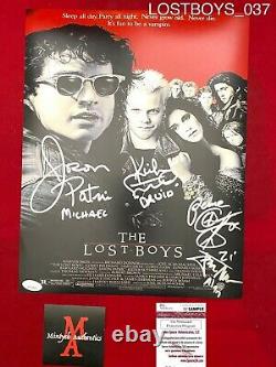 The Lost Boys Cast Signed 11x14 Photo By 4! Sutherland, Feldman, Patric, +1! Jsa