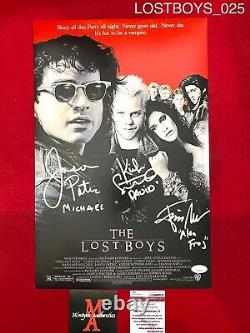 The Lost Boys Cast Signed 11x17 Photo By 3! Sutherland, Patric, Newlander! Jsa