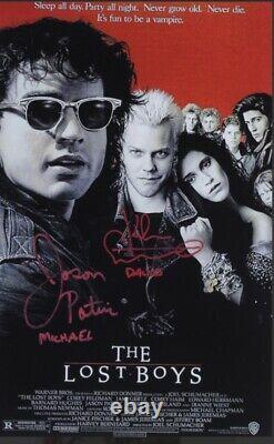 The Lost Boys Cast Signed Poster Kiefer Sutherland Jason Patric Inscribed JSA