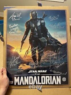 The Mandalorian Star Wars Signed 16x20 Cast Piece 18 Signatures JSA /SWAU Certs