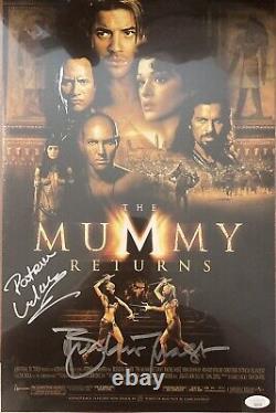 The Mummy Returns 11X17 Cast Signed by Brendan Fraser and Patricia Velasquez JSA