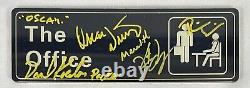 The Office cast signed inscribed door sign JSA Dwight Meredith Oscar Packer