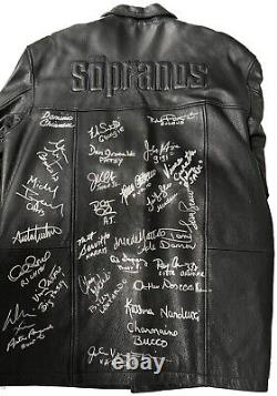 The Sopranos Original HBO Leather Jacket Signed by 28 Cast Chianese Sigler