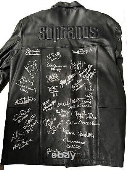 The Sopranos Original HBO Leather Jacket Signed by 28 Cast Chianese Sigler