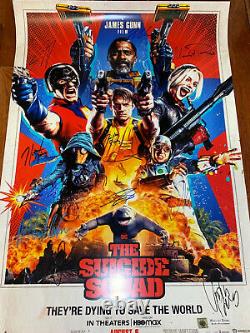 The Suicide Squad Movie Poster CAST SIGNED Premiere John Cena Margot Robbie 2021