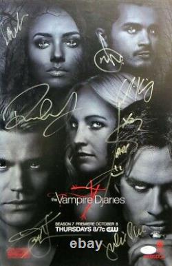 The Vampire Diaries Cast Autographed 11x17 Poster Wesley Plec Somerhalder JSA
