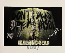 The Walking Dead Cast Signed 12x18 Photo Norman Jeffrey Chandler +3 With Jsa Coa