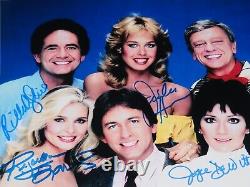 Three's Company Cast Signed 8x10 Photo (framed & Matted) Jsa! 4 Autographs
