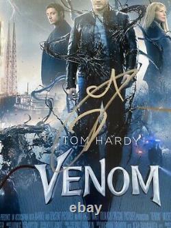 VENOM Autographed Auto Signed X3 Cast Photo 12x18 TOM HARDY MARVEL PSA/DNA LOA