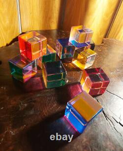 Vasa Mihich Original 1984 Cast Acrylic Cube Sculptures / Set of 10