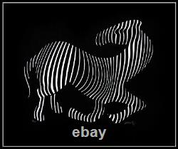 Victor Vasarely Original Zebra Cast Relief Sculpture Large Signed Animal Artwork