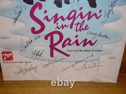 Vintage 1986 Theater Window Card Singin' In The Rain Cast Signed