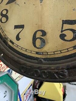 Vintage 19th Century Watch Clock Jewelry Repair Trade Sign Cast Iron Metal