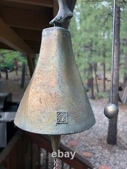 Vintage 70s Large Paolo Soleri Arcosanti Cast Bronze Bell Wind Chime MCM Angel