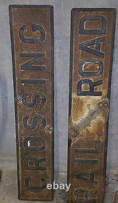 Vintage Antique RR Railroad Cast Iron CrossBuck Crossing Sign