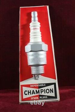Vintage Champion Spark Plugs Sign Blow Mold 3d Plastic Old Gas Station