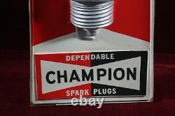 Vintage Champion Spark Plugs Sign Blow Mold 3d Plastic Old Gas Station