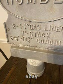 Vintage Humble Oil Texas Gasoline Gas Pipeline Cast Metal Sign Marker