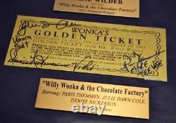 WONKA Autograph GENE WILDER Signed CAST PHOTO Gold Ticket, FRAME DVD, UACC RD228