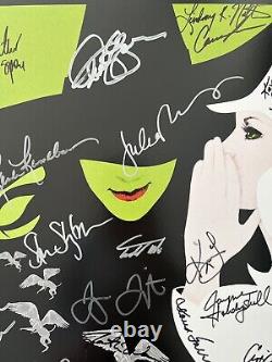 Wicked Broadway Cast Signed Window Card Poster Gershwin Theatre 14 x 22